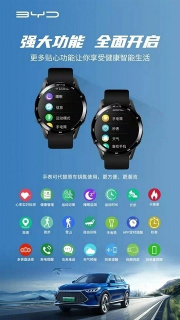投注：比亞迪智能手表預計 4 月上市 支持汽車鈅匙等功能